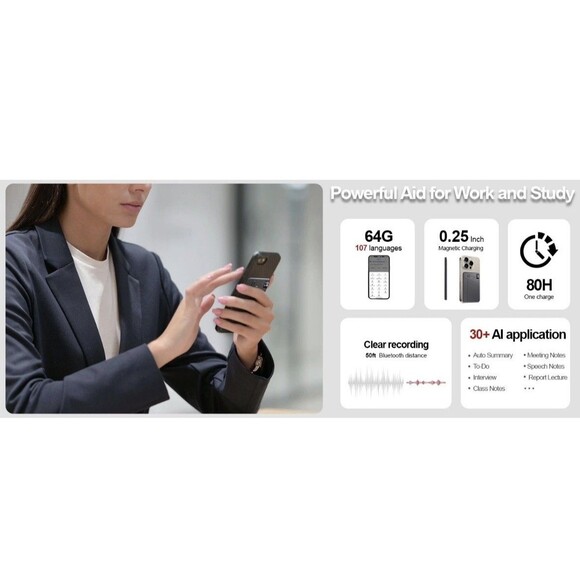 Banoshalo AI Voice Recorder Translation Transcription 107 Languages w ChatGPT - Picture 6 of 16